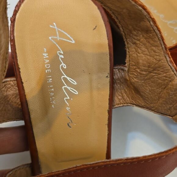 - AVELINNI Red Leather Heeled Sandal 39 (9) - Picture 2 of 8